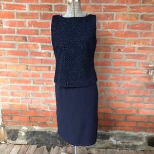 David Warren Vintage Skirt & Top Set Navy Sparkle